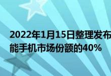2022年1月15日整理发布：5G芯片的出货量已占国内5G智能手机市场份额的40%