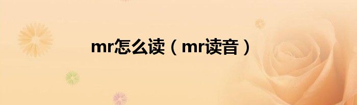 mr怎么读(mr读音)