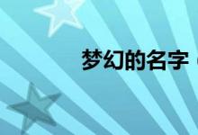 梦幻的名字(梦幻名字大全)