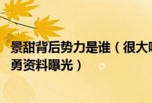 景甜背后势力是谁（很大吗 知乎揭秘景甜家庭势力和父亲景勇资料曝光）