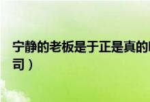 宁静的老板是于正是真的吗(宁静为什么签约于正的欢娱公司)