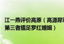 江一燕评价高原(高源犀利批评江一燕没作品,江一燕又被曝第三者插足罗红婚姻)