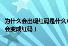 为什么会出现红码是什么意思（红码是什么意思,什么情况下会变成红码）