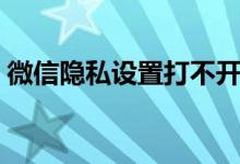 微信隐私设置打不开(微信打不开怎么回事)