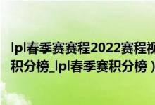 lpl春季赛赛程2022赛程视频（英雄联盟2022春季lpl3月7日积分榜_lpl春季赛积分榜）