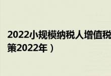 2022小规模纳税人增值税起征点（小规模纳税人税收优惠政策2022年）