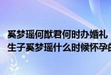 奚梦瑶何猷君何时办婚礼（奉子成婚实锤!何猷君宣布奚梦瑶生子奚梦瑶什么时候怀孕的）