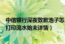 中信银行深夜致歉池子怎么回事（中信银行配合大客户擅自打印流水始末详情）
