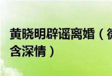 黄晓明辟谣离婚（微博下回复网友短短几字饱含深情）