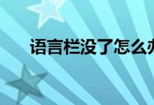 语言栏没了怎么办(按照步骤操作吧)