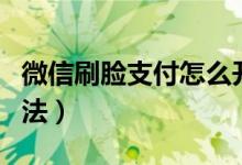 微信刷脸支付怎么开通（微信刷脸支付开通方法）