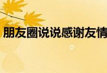 朋友圈说说感谢友情（表达感谢友情的句子）