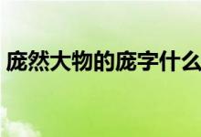 庞然大物的庞字什么意思（庞然大物的含义）