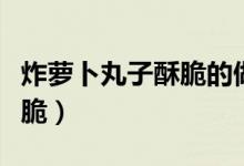 炸萝卜丸子酥脆的做法（萝卜丸子怎么做才酥脆）