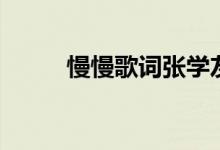 慢慢歌词张学友（歌曲慢慢歌词）