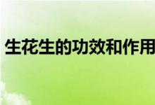 生花生的功效和作用（生花生对身体的功效）