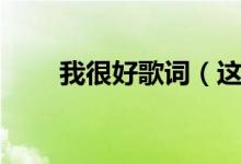 我很好歌词（这两个版本都很流行）