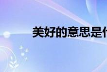 美好的意思是什么（美好的意思）