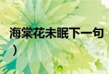 海棠花未眠下一句（海棠花未眠后一句是什么）