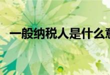 一般纳税人是什么意思(关于一般纳税人)