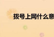 拨号上网什么意思（拨号上网解释）