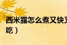 西米露怎么煮又快又好（西米怎么煮又快又好吃）