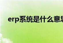 erp系统是什么意思啊（erp系统是什么）