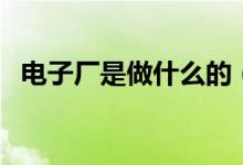 电子厂是做什么的（进去是做什么工作的）