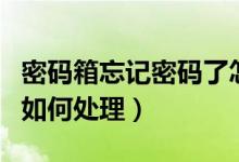 密码箱忘记密码了怎么办（密码箱忘记密码了如何处理）