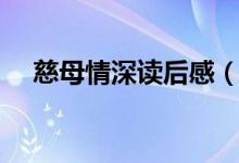 慈母情深读后感（慈母情深读后感范文）