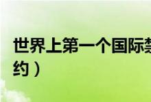 世界上第一个国际禁毒公约是（是海牙鸦片公约）