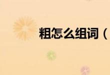 粗怎么组词（汉字粗怎么组词）
