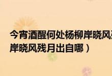 今宵酒醒何处杨柳岸晓风残月什么意思（今宵酒醒何处杨柳岸晓风残月出自哪）