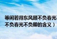 等闲若得东风顾不负春光不负卿什么意思（等闲若得东风顾不负春光不负卿的含义）