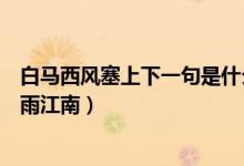 白马西风塞上下一句是什么（白马西风塞上下一句是杏花春雨江南）
