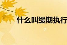 什么叫缓期执行（缓期执行的意思）