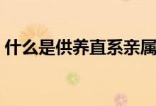 什么是供养直系亲属（供养直系亲属的解释）
