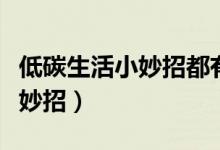 低碳生活小妙招都有哪些（低碳生活有哪些小妙招）