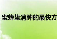 蜜蜂蛰消肿的最快方法(蜜蜂蛰消肿怎么办)