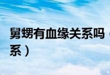 舅甥有血缘关系吗(舅舅和外甥有没有血缘关系)