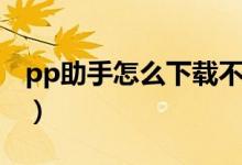pp助手怎么下载不了（pp助手下载方法介绍）