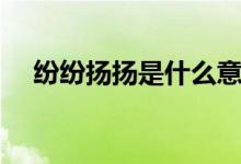 纷纷扬扬是什么意思（纷纷扬扬的含义）