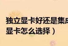 独立显卡好还是集成显卡好（独立显卡和集成显卡怎么选择）