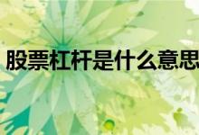 股票杠杆是什么意思（把握杠杆的两种方式）