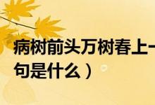 病树前头万树春上一句（病树前头万树春上一句是什么）