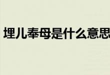埋儿奉母是什么意思（关于埋儿奉母的简介）