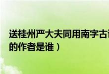 送桂州严大夫同用南字古诗和意思（送桂州严大夫同用南字的作者是谁）