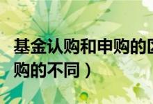 基金认购和申购的区别是什么（基金认购和申购的不同）