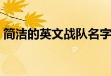 简洁的英文战队名字（适合做战队的英文名）
