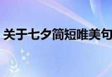 关于七夕简短唯美句子（这些句子太浪漫了）